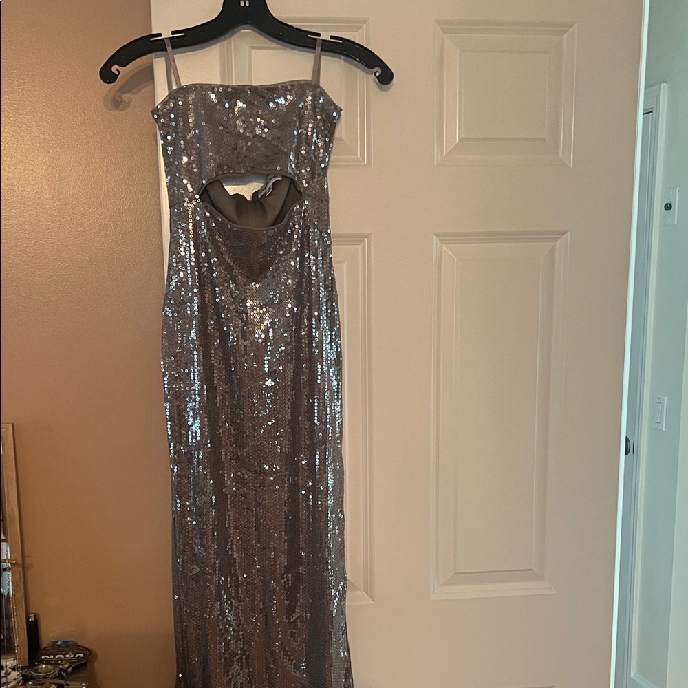 Emerald Sundae Silver Sequin Mini Dress